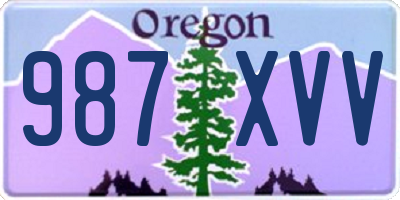 OR license plate 987XVV