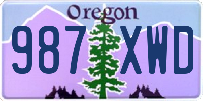 OR license plate 987XWD
