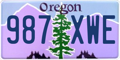 OR license plate 987XWE