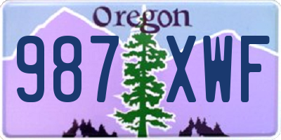 OR license plate 987XWF