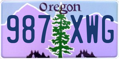 OR license plate 987XWG