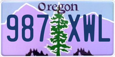 OR license plate 987XWL