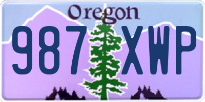 OR license plate 987XWP