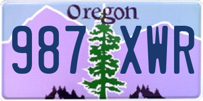 OR license plate 987XWR