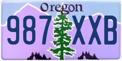 OR license plate 987XXB