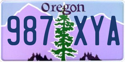OR license plate 987XYA