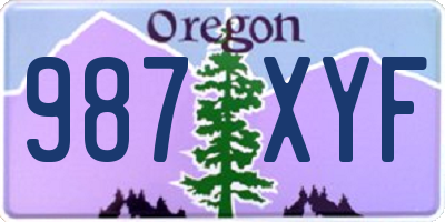 OR license plate 987XYF