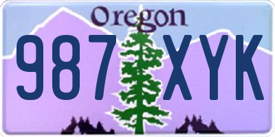 OR license plate 987XYK