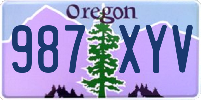 OR license plate 987XYV