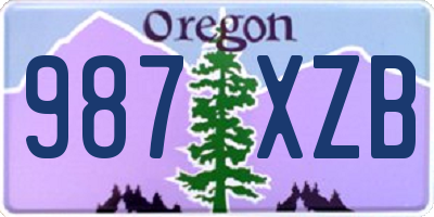 OR license plate 987XZB