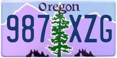 OR license plate 987XZG