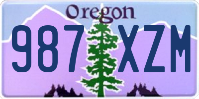 OR license plate 987XZM