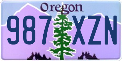 OR license plate 987XZN