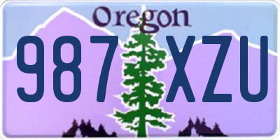 OR license plate 987XZU