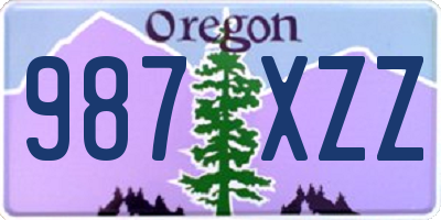 OR license plate 987XZZ