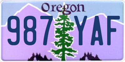 OR license plate 987YAF