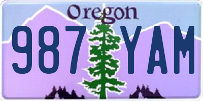 OR license plate 987YAM