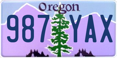 OR license plate 987YAX