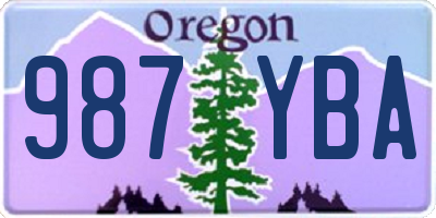 OR license plate 987YBA