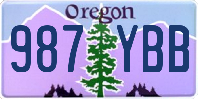 OR license plate 987YBB