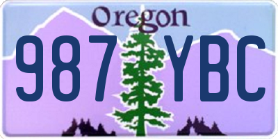 OR license plate 987YBC