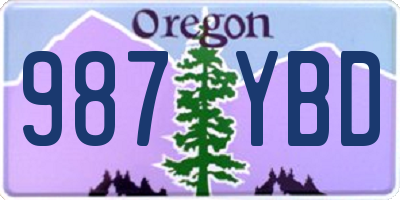 OR license plate 987YBD