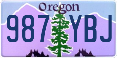 OR license plate 987YBJ