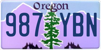 OR license plate 987YBN