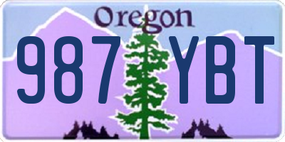 OR license plate 987YBT