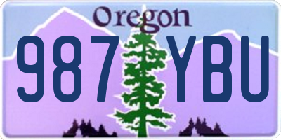 OR license plate 987YBU