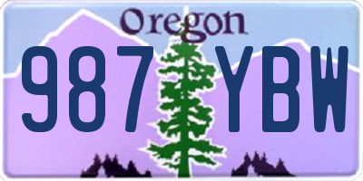 OR license plate 987YBW