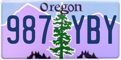 OR license plate 987YBY