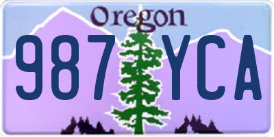 OR license plate 987YCA
