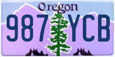 OR license plate 987YCB