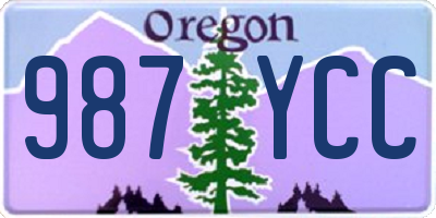 OR license plate 987YCC