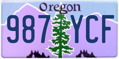 OR license plate 987YCF