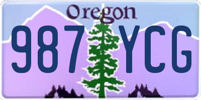 OR license plate 987YCG