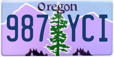 OR license plate 987YCI