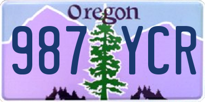 OR license plate 987YCR
