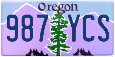 OR license plate 987YCS