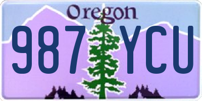 OR license plate 987YCU