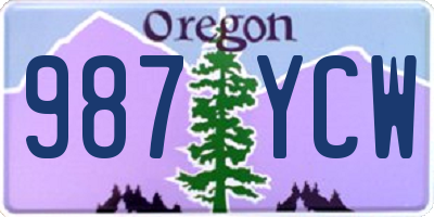 OR license plate 987YCW