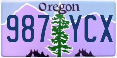 OR license plate 987YCX