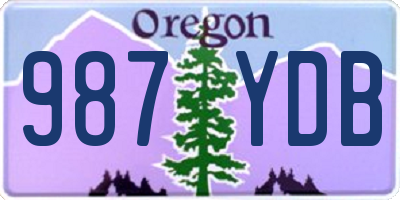 OR license plate 987YDB