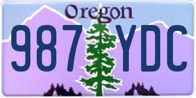 OR license plate 987YDC