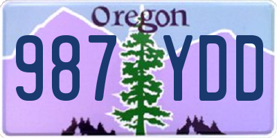 OR license plate 987YDD