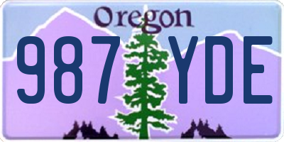 OR license plate 987YDE