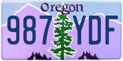 OR license plate 987YDF