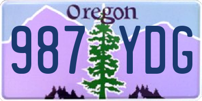 OR license plate 987YDG