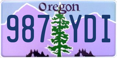 OR license plate 987YDI